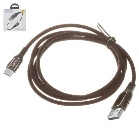 USB-кабель Hoco U54, Type-C, 120 см, с индикатором, в нейлоновой оплетке, 2.4 А, черный