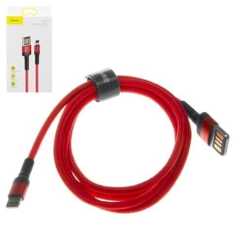 USB-кабель Baseus, Lightning, 100 см, в нейлоновой оплетке, красный, 2.4 А, #CALKLF-G09