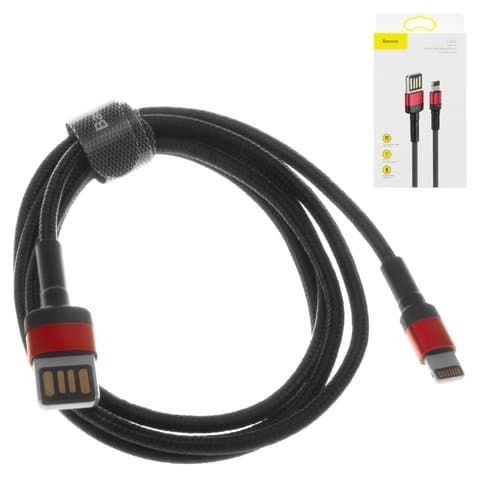 USB-кабель Baseus, Lightning, 100 см, в нейлоновой оплетке, 2.4 А, черный, CALKLF-G91