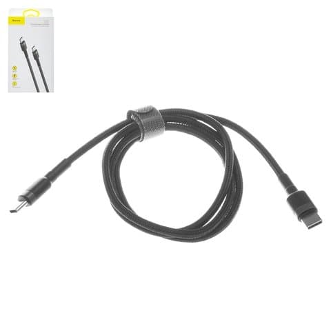 USB-кабель Baseus, Type-C на Type-C, 100 см, в нейлоновой оплетке, 3.0 А, черный, CATKLF-GG1