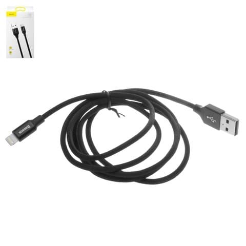 USB-кабель Baseus, Lightning, 120 см, в нейлоновой оплетке, 2.0 А, чорний, #CALYW-01