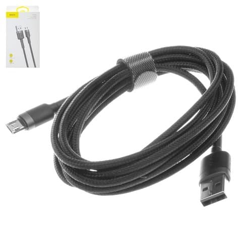 USB-кабель Baseus Cafule, Micro-USB, 200 см, 1,5 А, чорний, #CAMKLF-CG1