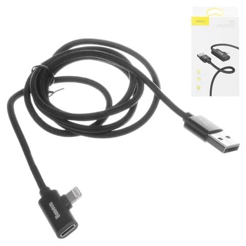 USB-кабель Baseus, Lightning, 100 см, с выходом гарнитуры, Lightning, в нейлоновой оплетке, 2.0 А, черный, #CALYD-01