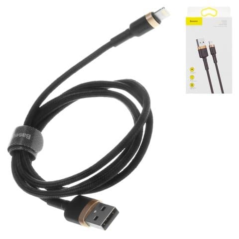 USB-кабель Baseus, Lightning, 100 см, в нейлоновой оплетке, 2.4 А, черный, #CALKLF-BV1