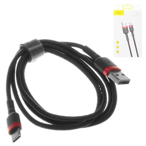 USB-кабель Baseus, Type-C, 100 см, в нейлоновой оплетке, 3.0 А, чорний, #CATKLF-B91