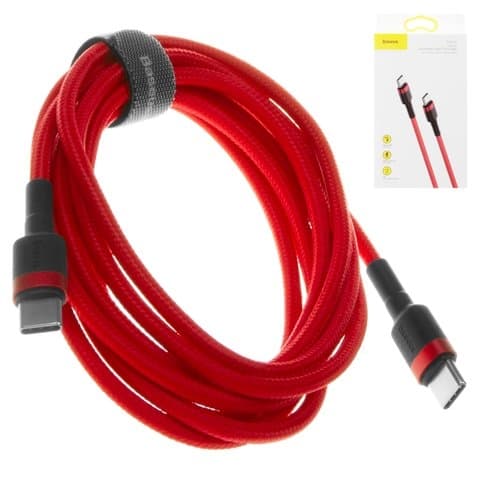 USB-кабель Baseus, Type-C, 200 см, в нейлоновой оплетке, 3.0 А, красный, #CATKLF-H09
