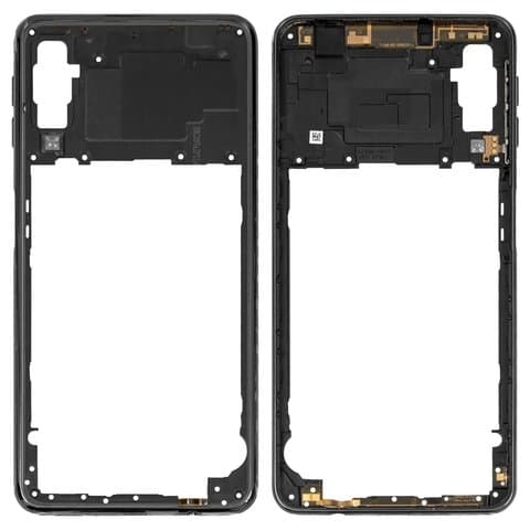 Средняя часть корпуса Samsung SM-A750 Galaxy A7 (2018), черная, с боковой кнопкой, Original (PRC), (сердцевина, основа, станина, середина)