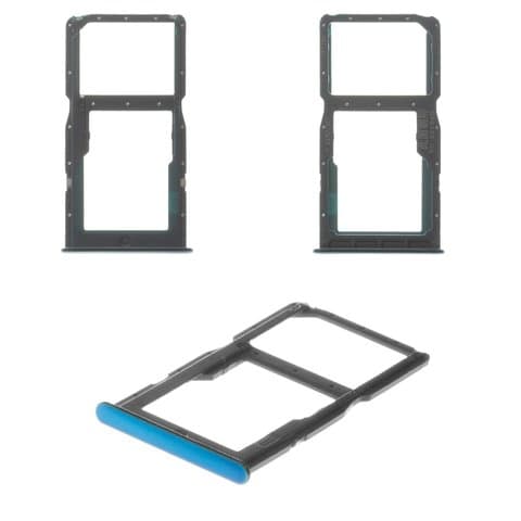 Тримач (лоток) SIM-карты Huawei P30 Lite, MAR-LX1M, MAR-LX2, MAR-LX3A, синій, Peacock Blue, с держателем карты памяти (MMC), Original (PRC) | держатель СИМ-карты