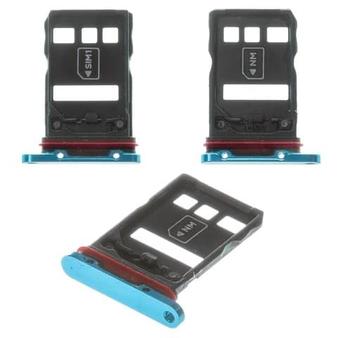 Тримач (лоток) SIM-карты Huawei P30 Pro, синій, с держателем карты памяти (MMC), Original (PRC) | держатель СИМ-карты