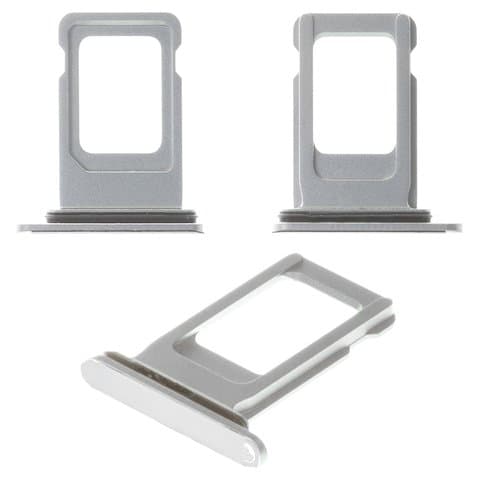 Тримач (лоток) SIM-карты Apple iPhone XR, білий, серебристый, Original (PRC) | держатель СИМ-карты
