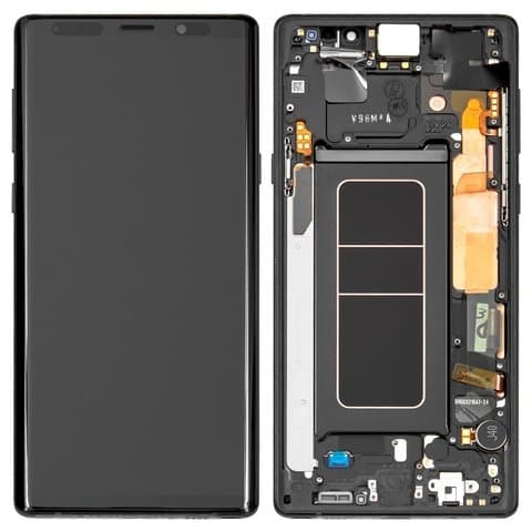 Дисплей Samsung SM-N960 Galaxy Note 9, черный, Midnight Black | с тачскрином | с передней панелью | Original (Сервис-Центр), AMOLED, GH97-22269A | дисплейный модуль, экран