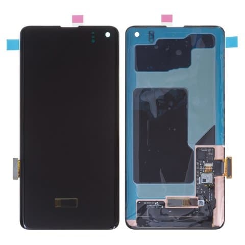 Дисплей Samsung SM-G973 Galaxy S10, черный | с тачскрином | Original (реновация) | дисплейный модуль, экран, монитор