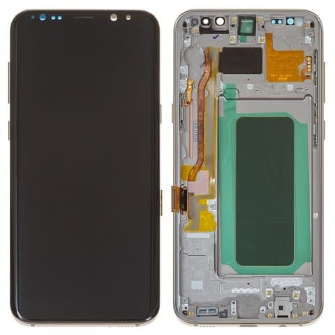Дисплей Samsung SM-G955 Galaxy S8 Plus, золотистый, Maple Gold | с тачскрином | с передней панелью | оригинал (реновация), SUPER AMOLED | дисплейный модуль, экран, монитор