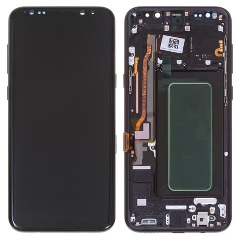 Дисплей Samsung SM-G955 Galaxy S8 Plus, черный, Midnight Black | с тачскрином | с передней панелью | Original (реновация), SUPER AMOLED | дисплейный модуль, экран, монитор