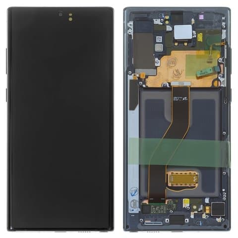 Дисплей Samsung SM-N975 Galaxy Note 10 Plus, черный | с тачскрином | с передней панелью | Original (Сервис-Центр), GH82-20838A | дисплейный модуль, экран
