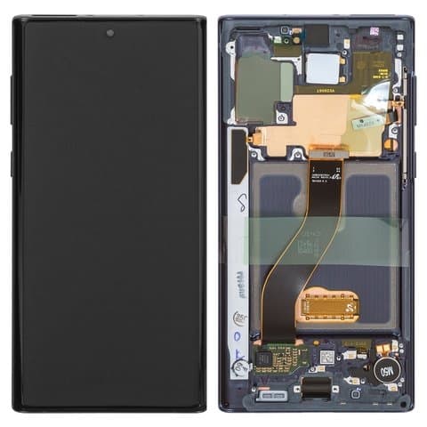 Дисплей Samsung SM-N970 Galaxy Note 10, черный | с тачскрином | с передней панелью | Original (Сервис-Центр), GH82-20818A | дисплейный модуль, экран, монитор
