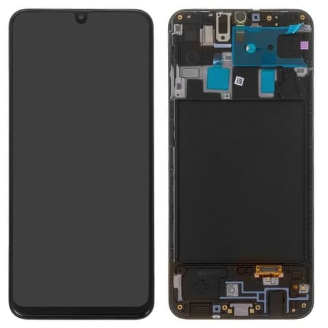 Дисплей Samsung SM-A205 Galaxy A20, SM-M107 Galaxy M10s, черный, с тачскрином | с передней панелью, Original (PRC), sAMOLED | дисплейный модуль, экран, монитор