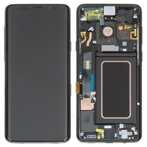 Дисплей Samsung SM-G965 Galaxy S9 Plus, черный, Midnight Black | с тачскрином | с передней панелью | Original (Сервис-Центр), AMOLED, GH97-21691A | дисплейный модуль, экран