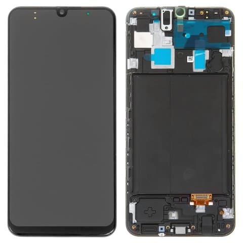 Дисплей Samsung SM-A305 Galaxy A30, чорний | з тачскріном | в передній панелі | Original (PRC), Super AMOLED | дисплейный модуль, экран