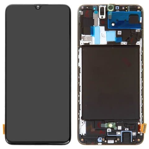 Дисплей Samsung SM-A705 Galaxy A70, черный | с тачскрином | с передней панелью | Original (PRC), AMOLED | дисплейный модуль, экран, монитор