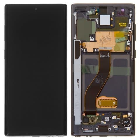 Дисплей Samsung SM-N970 Galaxy Note 10, черный | с тачскрином | с передней панелью | Original (PRC) | дисплейный модуль, экран, монитор