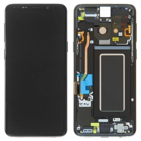 Дисплей Samsung SM-G960 Galaxy S9, черный, Midnight Black | с тачскрином | с передней панелью | Original (Сервис-Центр), Super AMOLED, GH97-21696A, GH97-21697A, GH97-21724A | дисплейный модуль, экран, монитор