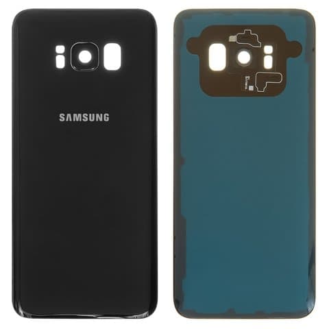 Задняя крышка Samsung SM-G950 Galaxy S8, черная, Midnight Black, со стеклом камеры, Original (PRC) | корпус, панель аккумулятора, АКБ, батареи