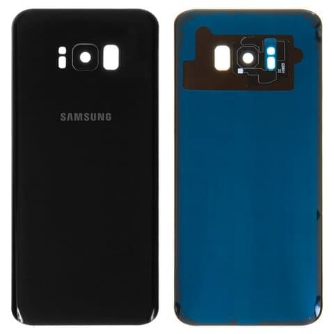Задняя крышка Samsung SM-G955 Galaxy S8 Plus, черная, Midnight Black, со стеклом камеры, Original (PRC) | корпус, панель аккумулятора, АКБ, батареи