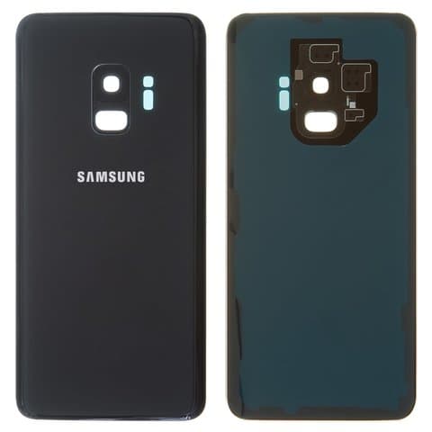 Задняя крышка Samsung SM-G960 Galaxy S9, черная, Midnight Black, со стеклом камеры, Original (PRC) | корпус, панель аккумулятора, АКБ, батареи