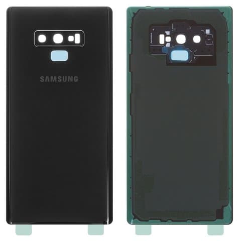 Задняя крышка Samsung SM-N960 Galaxy Note 9, черная, Midnight Black, со стеклом камеры, Original (PRC) | корпус, панель аккумулятора, АКБ, батареи