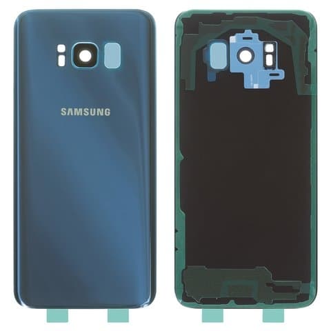 Задняя крышка Samsung SM-G950 Galaxy S8, синяя, Coral Blue, со стеклом камеры, Original (PRC) | корпус, панель аккумулятора, АКБ, батареи