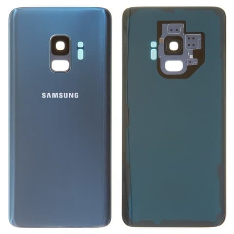Задняя крышка Samsung SM-G960 Galaxy S9, синяя, Coral Blue, со стеклом камеры, Original (PRC) | корпус, панель аккумулятора, АКБ, батареи