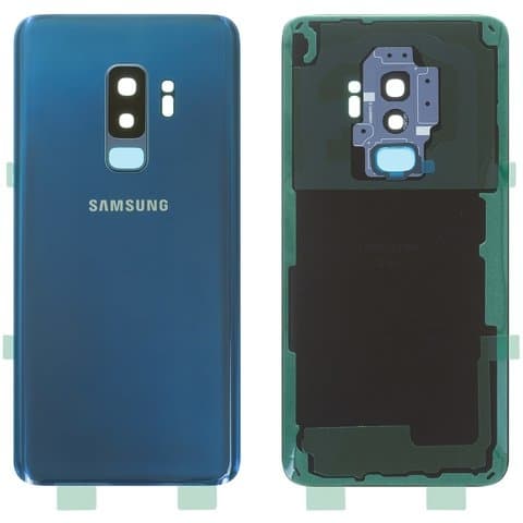Задняя крышка Samsung SM-G965 Galaxy S9 Plus, синяя, Coral Blue, со стеклом камеры, Original (PRC) | корпус, панель аккумулятора, АКБ, батареи