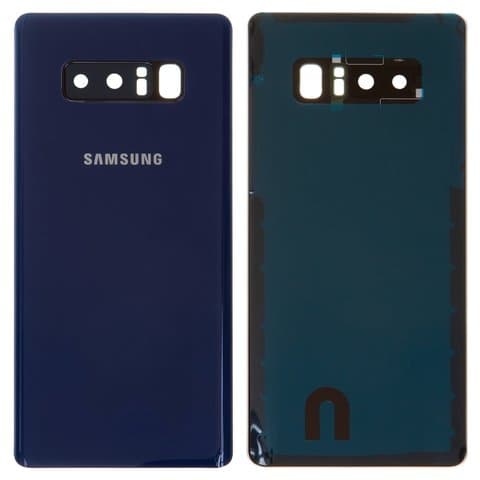 Задняя крышка Samsung SM-N950 Galaxy Note 8, синяя, Deep Sea Blue, со стеклом камеры, Original (PRC) | корпус, панель аккумулятора, АКБ, батареи