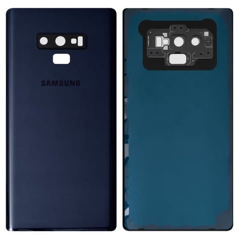 Задняя крышка Samsung SM-N960 Galaxy Note 9, синяя, Ocean Blue, со стеклом камеры, Original (PRC) | корпус, панель аккумулятора, АКБ, батареи