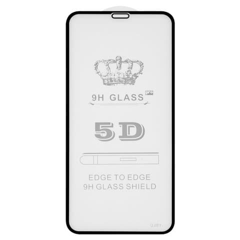 Закаленное защитное стекло Apple iPhone 11 Pro, iPhone X, iPhone XS, совместимо с чехлом, Full Glue (клей по всей площади стекла), черное, 