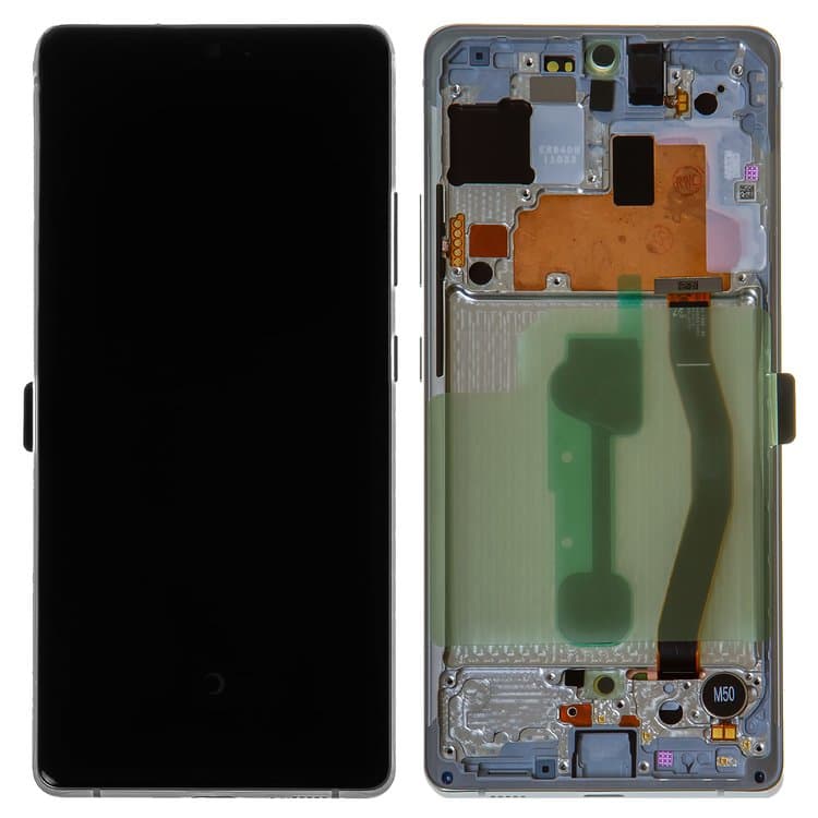 Дисплей Samsung SM-G770 Galaxy S10 Lite, білий | з тачскріном | в передній панелі | Original (Сервис-Центр), GH82-21672B, GH82-22045B, GH82-21992B | дисплейный модуль, экран