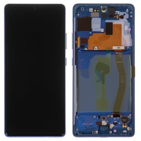 Дисплей Samsung SM-G770 Galaxy S10 Lite, синий | с тачскрином | с передней панелью | Original (Сервис-Центр), GH82-21672C, GH82-21992C, GH82-22045C | дисплейный модуль, экран