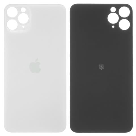 Задняя крышка Apple iPhone 11 Pro Max, серебристая, белая, Matte Silver, не нужно снимать стекло камеры, big hole, Original (PRC) | корпус, панель аккумулятора, АКБ, батареи