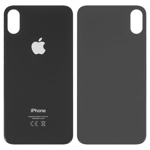 Задняя крышка Apple iPhone X, черная, не нужно снимать стекло камеры, big hole, Original (PRC) | корпус, панель аккумулятора, АКБ, батареи
