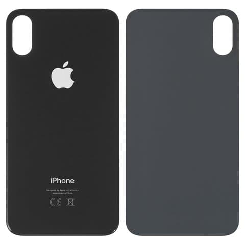 Задняя крышка Apple iPhone XS, черная, не нужно снимать стекло камеры, big hole, Original (PRC) | корпус, панель аккумулятора, АКБ, батареи