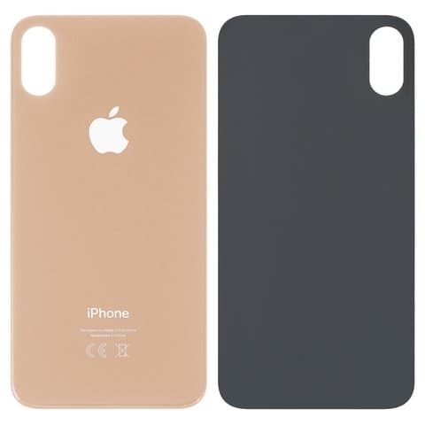 Задняя крышка Apple iPhone XS, золотистая, не нужно снимать стекло камеры, big hole, Original (PRC) | корпус, панель аккумулятора, АКБ, батареи