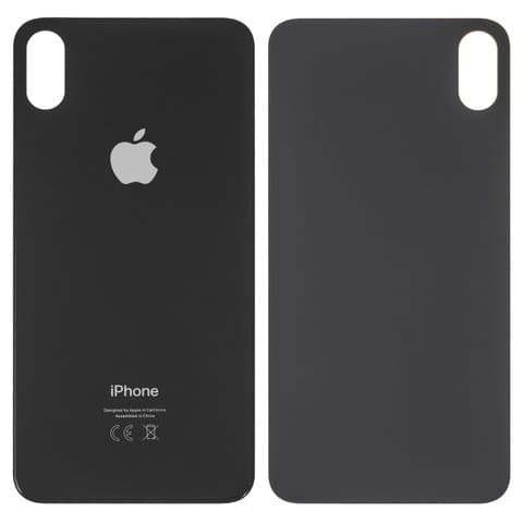 Задняя крышка Apple iPhone XS Max, черная, не нужно снимать стекло камеры, big hole, Original (PRC) | корпус, панель аккумулятора, АКБ, батареи