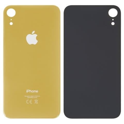 Задняя крышка Apple iPhone XR, желтая, не нужно снимать стекло камеры, big hole, Original (PRC) | корпус, панель аккумулятора, АКБ, батареи