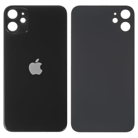 Задняя крышка Apple iPhone 11, черная, нужно снимать стекло камеры, small hole, Original (PRC) | корпус, панель аккумулятора, АКБ, батареи