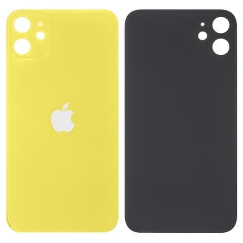 Задняя крышка Apple iPhone 11, желтая, нужно снимать стекло камеры, small hole, Original (PRC) | корпус, панель аккумулятора, АКБ, батареи