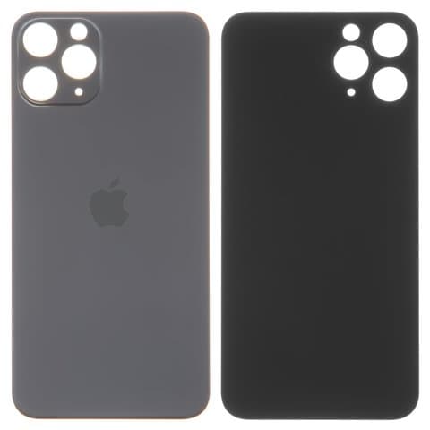Задняя крышка Apple iPhone 11 Pro, серая, Matte Space Gray, нужно снимать стекло камеры, small hole, Original (PRC) | корпус, панель аккумулятора, АКБ, батареи