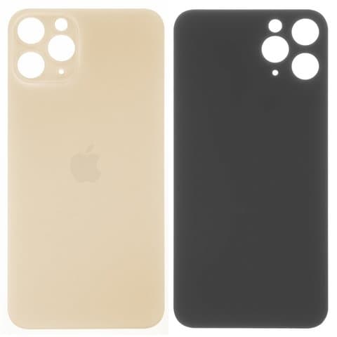 Задняя крышка Apple iPhone 11 Pro, золотистая, Matte Gold, нужно снимать стекло камеры, small hole, Original (PRC) | корпус, панель аккумулятора, АКБ, батареи