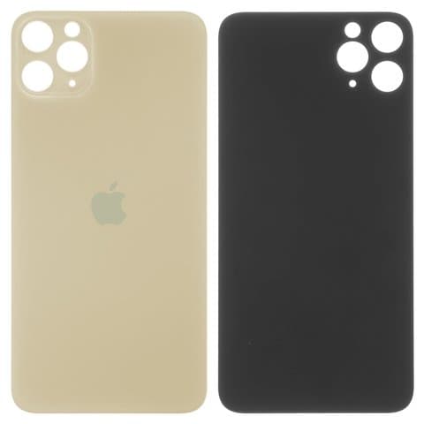 Задняя крышка Apple iPhone 11 Pro Max, золотистая, Matte Gold, нужно снимать стекло камеры, small hole, Original (PRC) | корпус, панель аккумулятора, АКБ, батареи