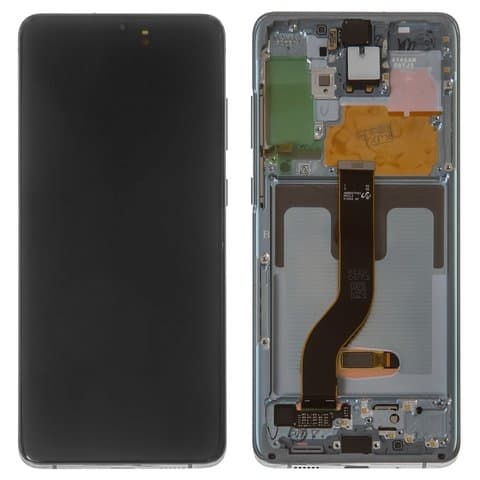 Дисплей Samsung SM-G985 Galaxy S20 Plus, SM-G986 Galaxy S20 Plus 5G, черный, серый, Cosmic Grey | с тачскрином | с передней панелью | Original (Сервис-Центр), GH82-22145E | дисплейный модуль, экран, монитор